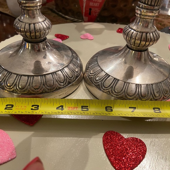 Decorative Crafts Inc. 12” Pewter Candle Stick Pair - Picture 12 of 13